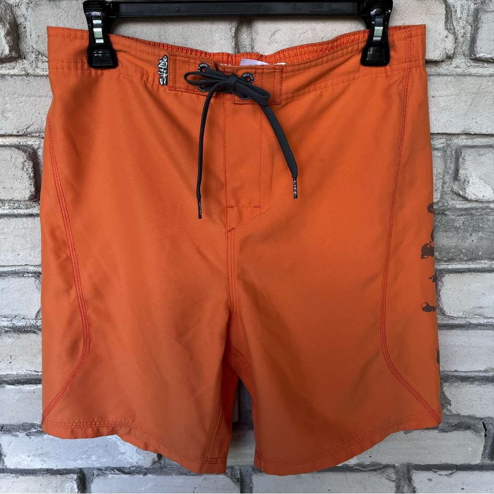 Boys Salt Life SLX performance Orange Swim trunks  YXL